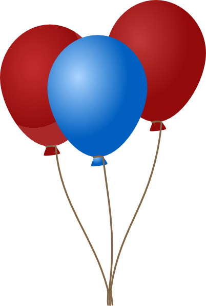 Emmas Blue Balloons Clip Art At Clker - Red And Blue Balloons (402x596)