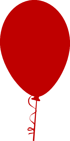 Straight Flat Red Balloon Clip Art At Clker - Balloon Flat Vector Png (294x590)