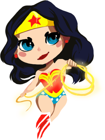 Wonder Woman By Bishi Beast On Deviantart Chibi Batman - Diploma De Super Heroe (364x484)