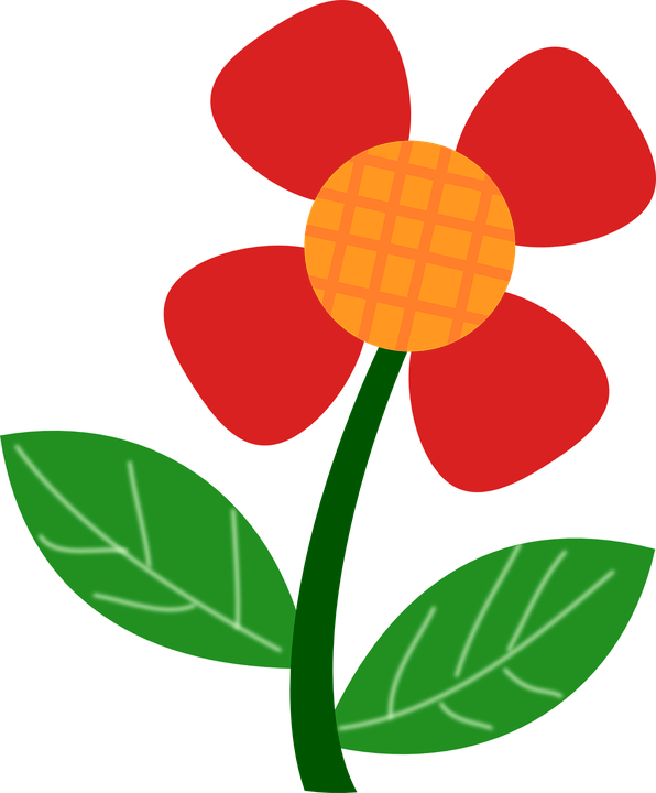 Red Flower Clip - Spring Flower Clipart Png (596x720)