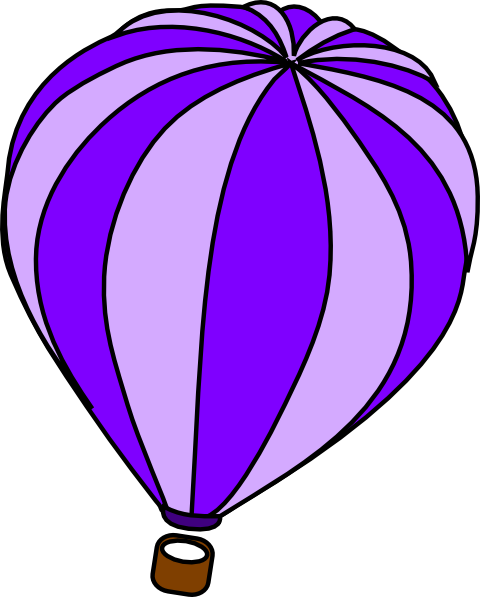 Hot Air Balloon Purple Clip Art - Purple Hot Air Balloon (480x597)