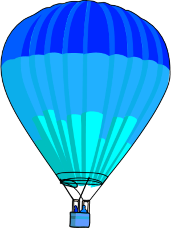 Vector Clip Art - Hot Air Balloon Clip Art Blue (600x800)