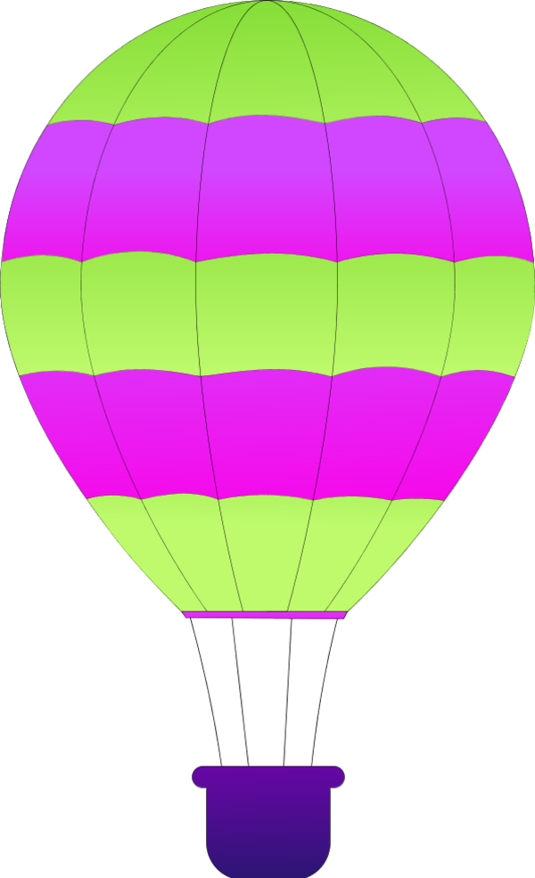 Horizontal Striped Hot Air Balloons - Hot Air Balloon Clip Art (600x985)