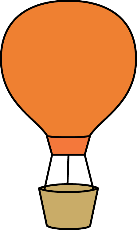 Orange Hot Air Balloon Clip Art - Orange Hot Air Balloon Clipart (446x747)