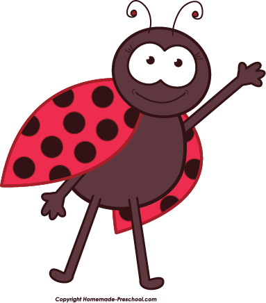 Ladybug Clipart Three - Ladybug Waving Clipart (383x436)