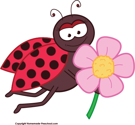 Ladybug Lady Bug Clip Art Clipart 2 Image - Flowers And Ladybugs Clip Art (463x429)
