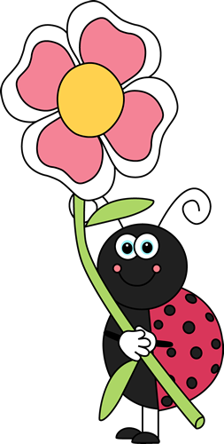 Insect Clip Art Flowers - Clipart Ladybug On Flower (253x500)