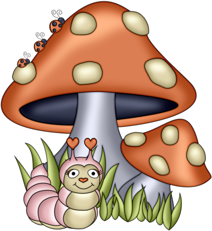 Pps Happy Bugs - Mushrooms Clipart (443x500)