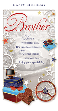 Brother C72 - Brother Birthday Card - Happy Birthday Steering Wheel, (396x400)