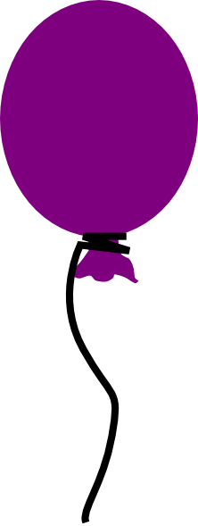 Clipart Info - Single Purple Balloon Clipart (222x589)