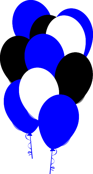 Blue And Black Balloons Clipart (318x590)