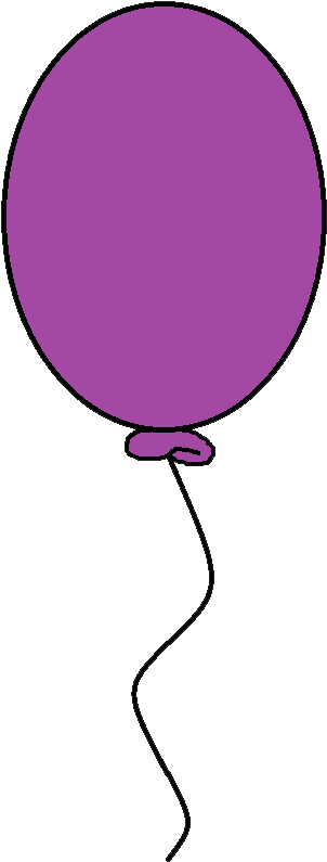 Background Courtesy Of - Single Purple Balloon Clipart (326x816)