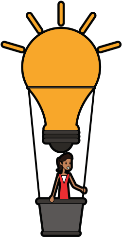 Happy Business Woman In Hot Air Balloon - Businessperson (550x550)