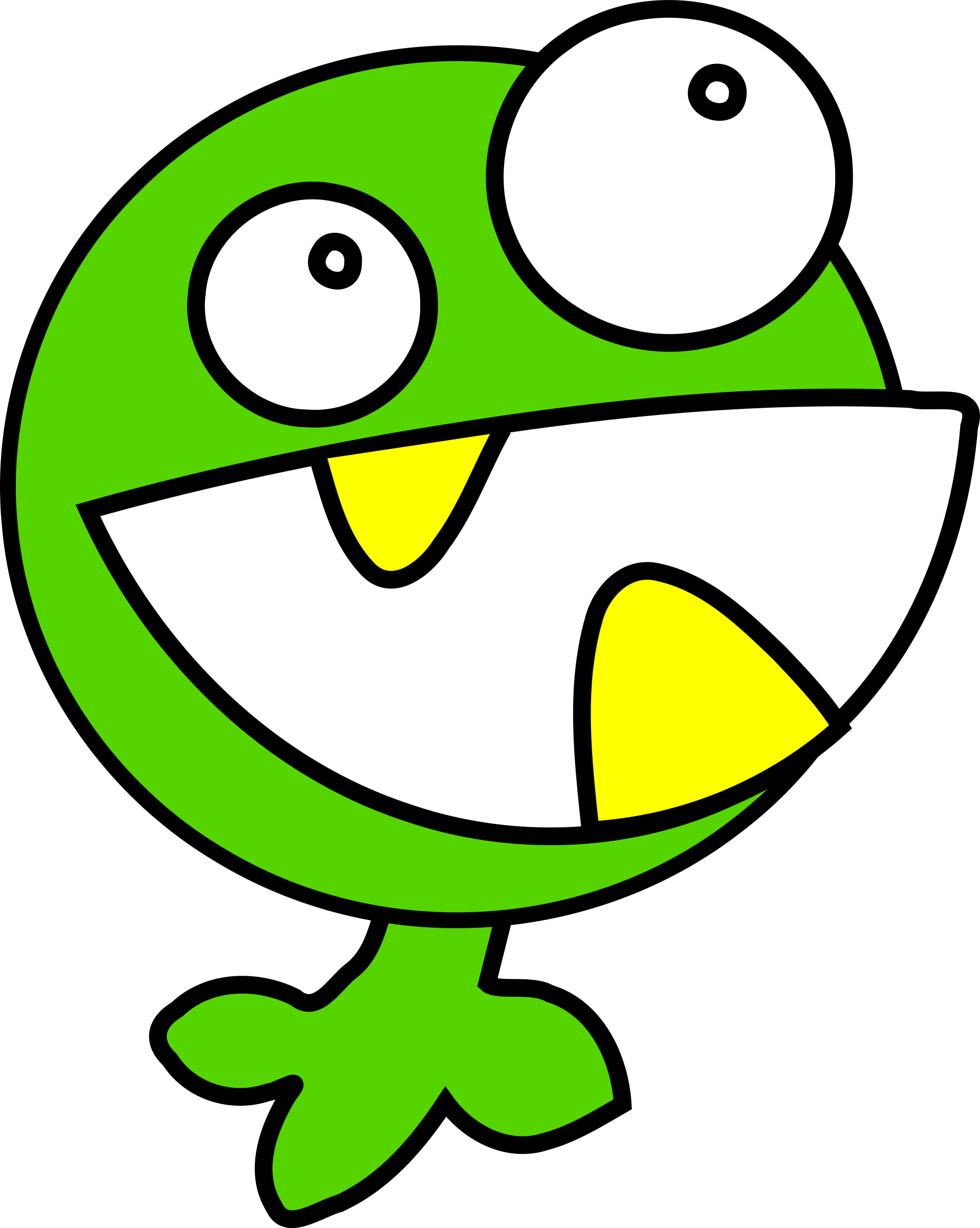 Head, Eyes, Green, Kids, Face, Cartoon, Big, Little - Monster Clipart (598x749)