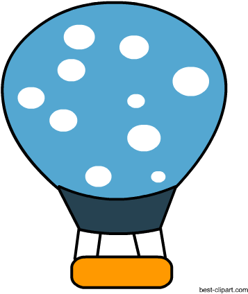 Blue Hot Air Balloon With White Polka Dots Clipart - Ben And Jerry's Peanut Butter (450x450)