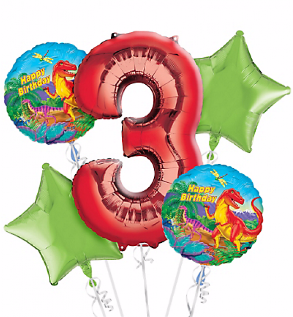 Prehistoric Dinosaurs 3rd Birthday Balloon Bouquet (800x800)