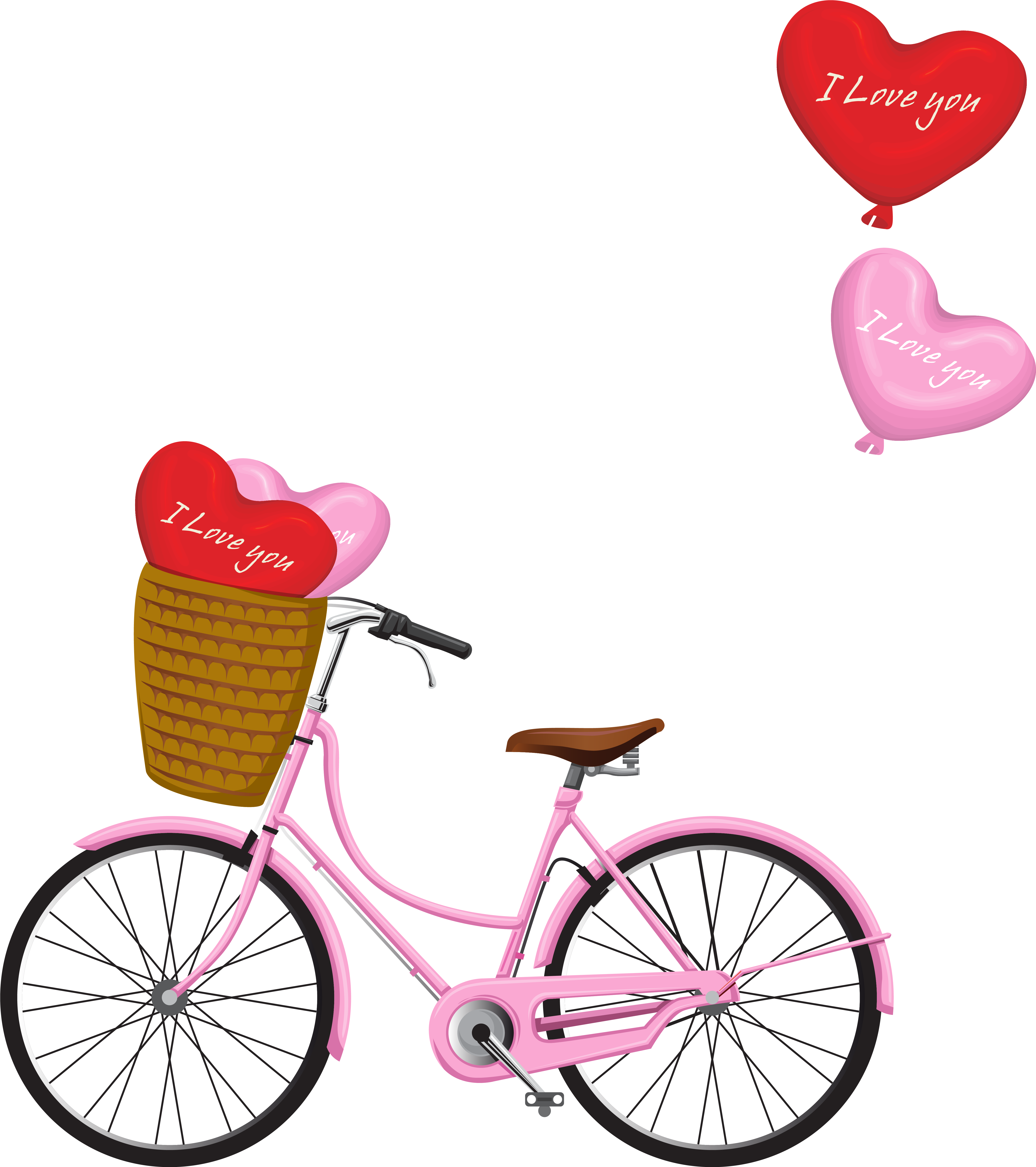 Valentine's Day Bicycle Png Clipart Image - Romantic Bicycle Clipart Png (5569x6106)