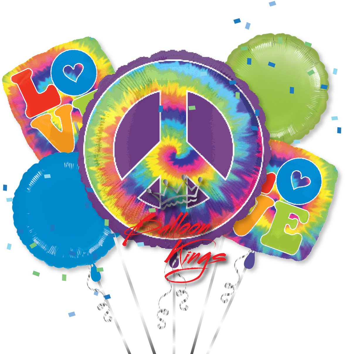 60s Peace Love Bouquet - Feeling Groovy Peace Jumbo Foil Balloon (1280x1280)