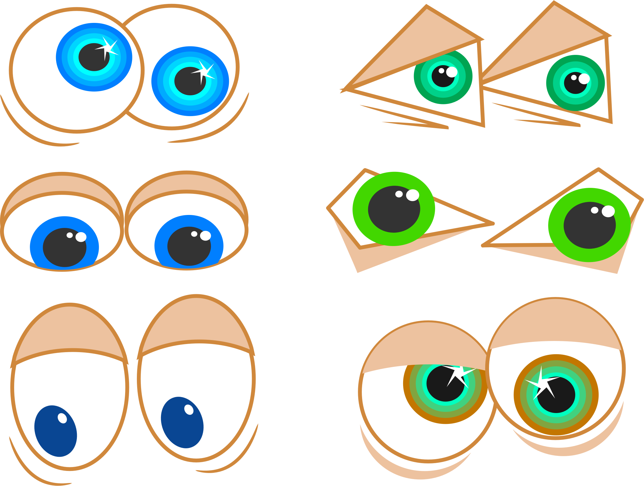 Big Image - Cartoon Eyes Clip Art (2136x1612)