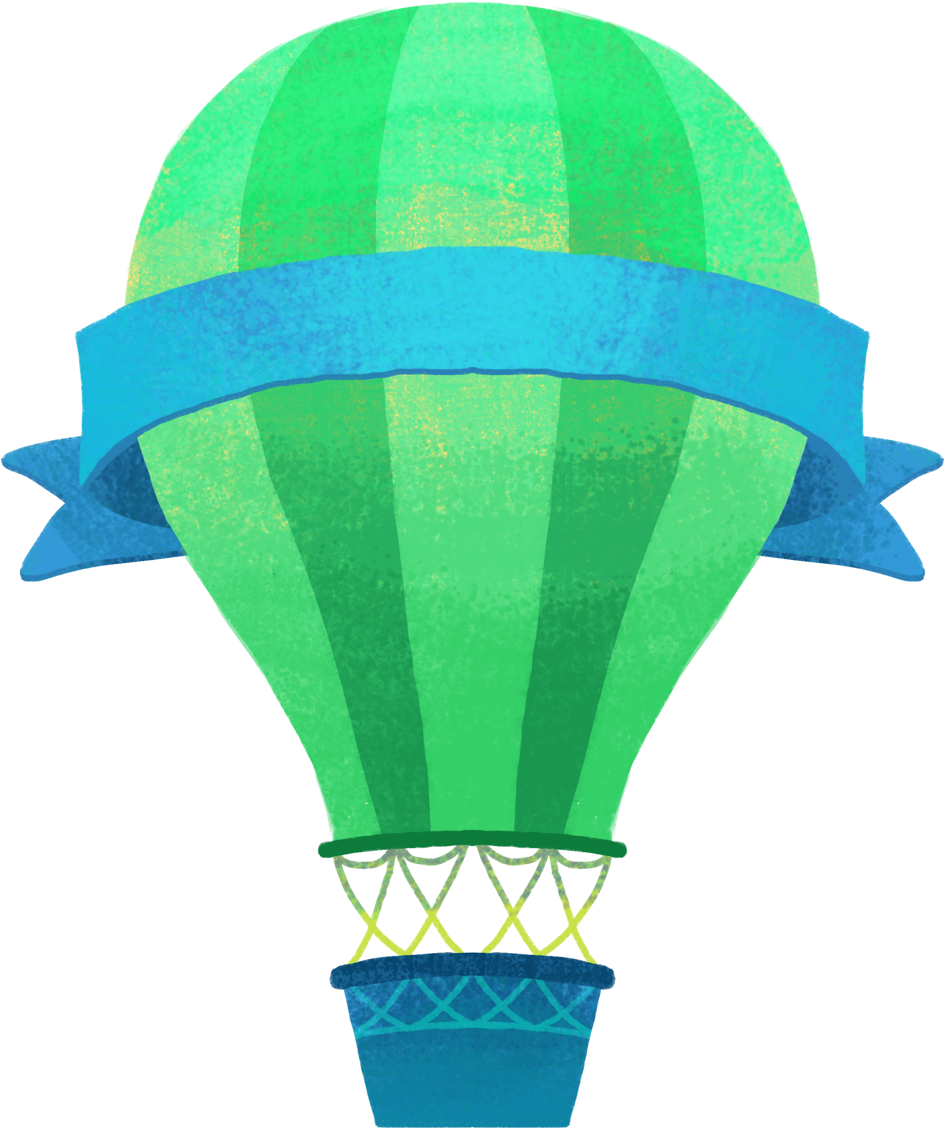 Green Balloon Banner - Hot Air Balloon (2400x2400)