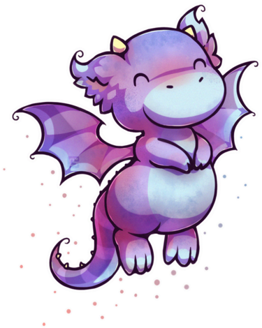 Cute Cartoon Dragons With Big Eyes Download - Drawing (400x491)