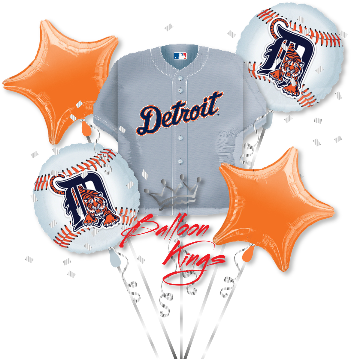 Detroit Tigers Bouquet - 24" Mlb Detroit Tigers Jersey Balloon - Mylar Balloons (1280x1280)