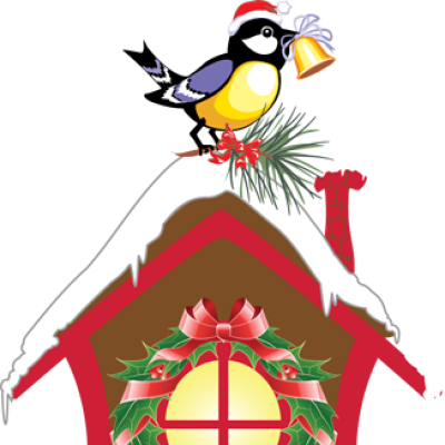Simple Clip Art House Birdhouse Clipart Craft Projects - Winter Birds House Clipart (400x400)