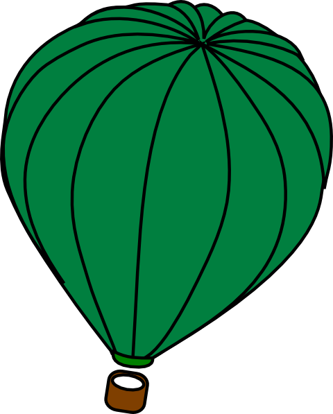 Hot Air Balloon Green Clip Art - Half Moon Clip Art (480x597)