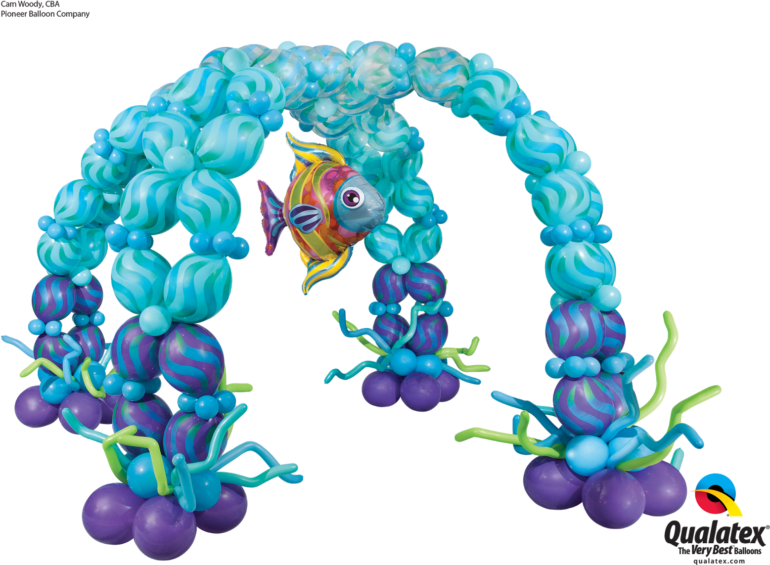 To Learn How To Make This Criss-cross Arch By Cam Woody, - Under The Sea Balloon Arch (1600x1200)