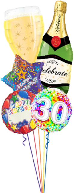 Personalized Name & Age Birthday Bubbly Bouquet - Celebrate Bubbly Wine Bottle 39 Inch Bottle Balloon (321x640)