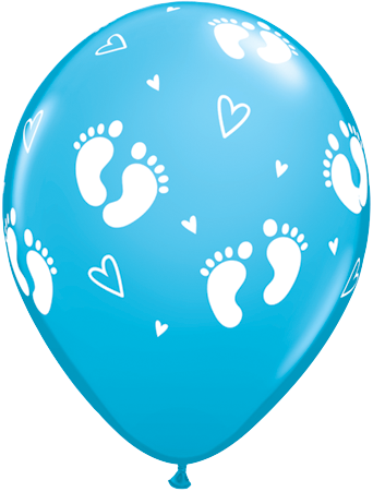 Blue Baby Feet Balloons - Blue Baby Balloons (342x451)