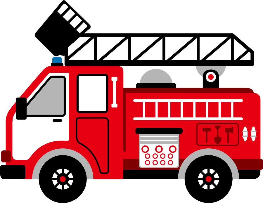 Vector Clipart - Fire Car Clipart (900x695)