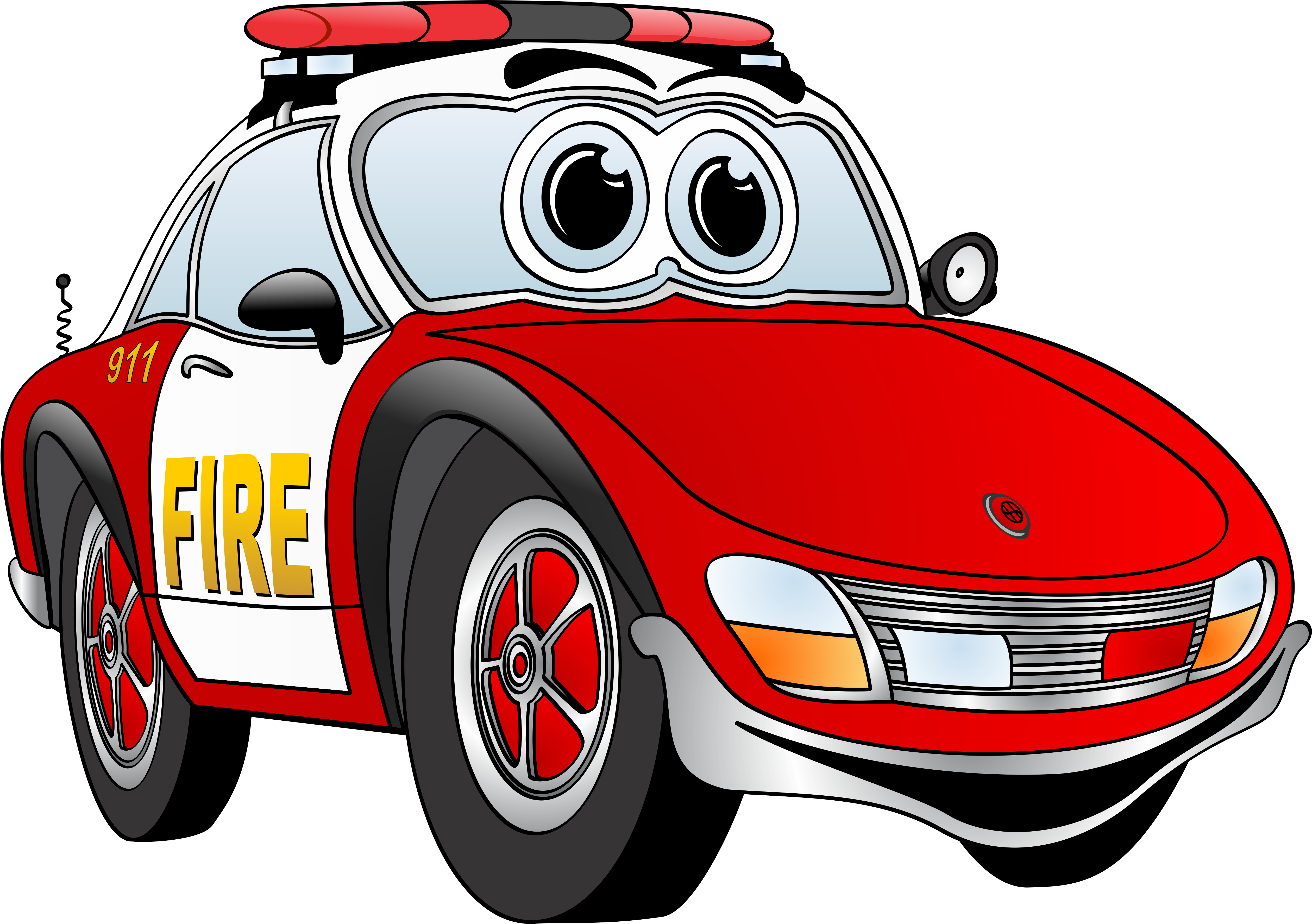 Fire Truck Clipart Race Car - Red Sports Car Cartoon - (5851x3901) Png  Clipart Download