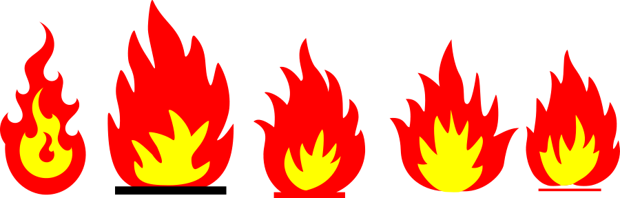 Realistic Fire Flames Clipart - Fire .svg (900x287)