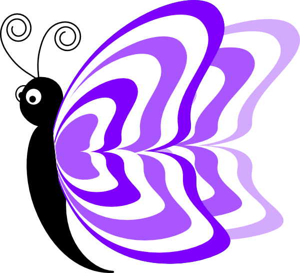 Clip Art Purple Butterfly (600x545)