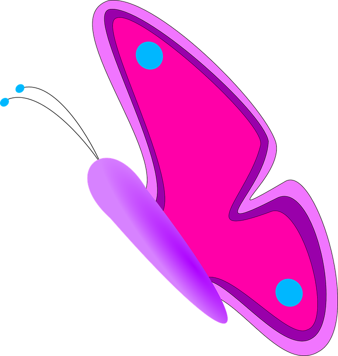 Purple Butterfly Cliparts 8, Buy Clip Art - Butterfly Clip Art Side (683x720)