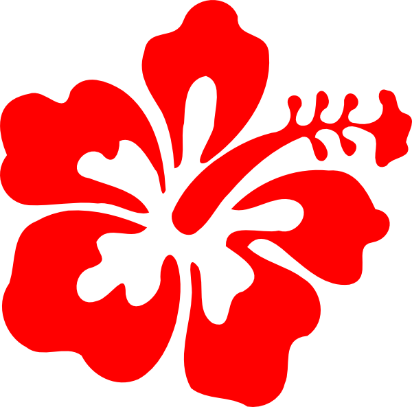 Hawaii Clipart Red Hibiscus - Red Hibiscus Flower Clip Art (600x593)