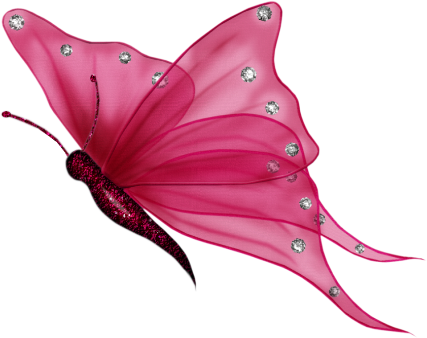 Flying Butterflies Transparent Background - Pink Butterfly Png (1024x801)