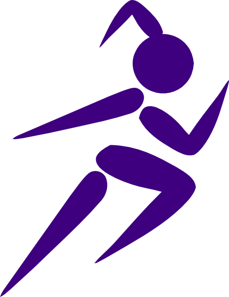 Girl Running Purple Clip Art At Clker Com Vector Clip - Running Clipart (462x599)