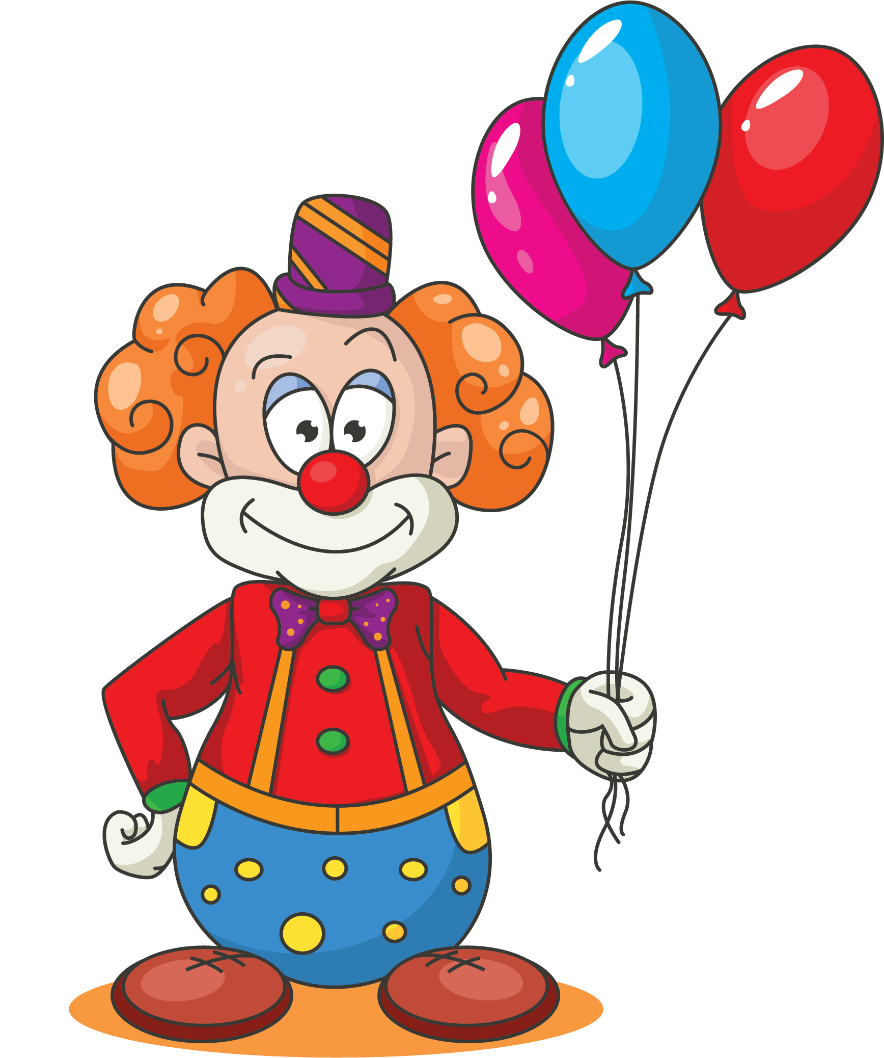 Learn Abcd For Kids Free Clown Cartoon Balloon - Cartoon With Balloons Png (2133x2243)