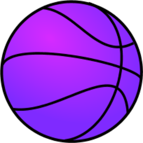 Purple Basketball Clipart - Basketball Clip Art (600x600)