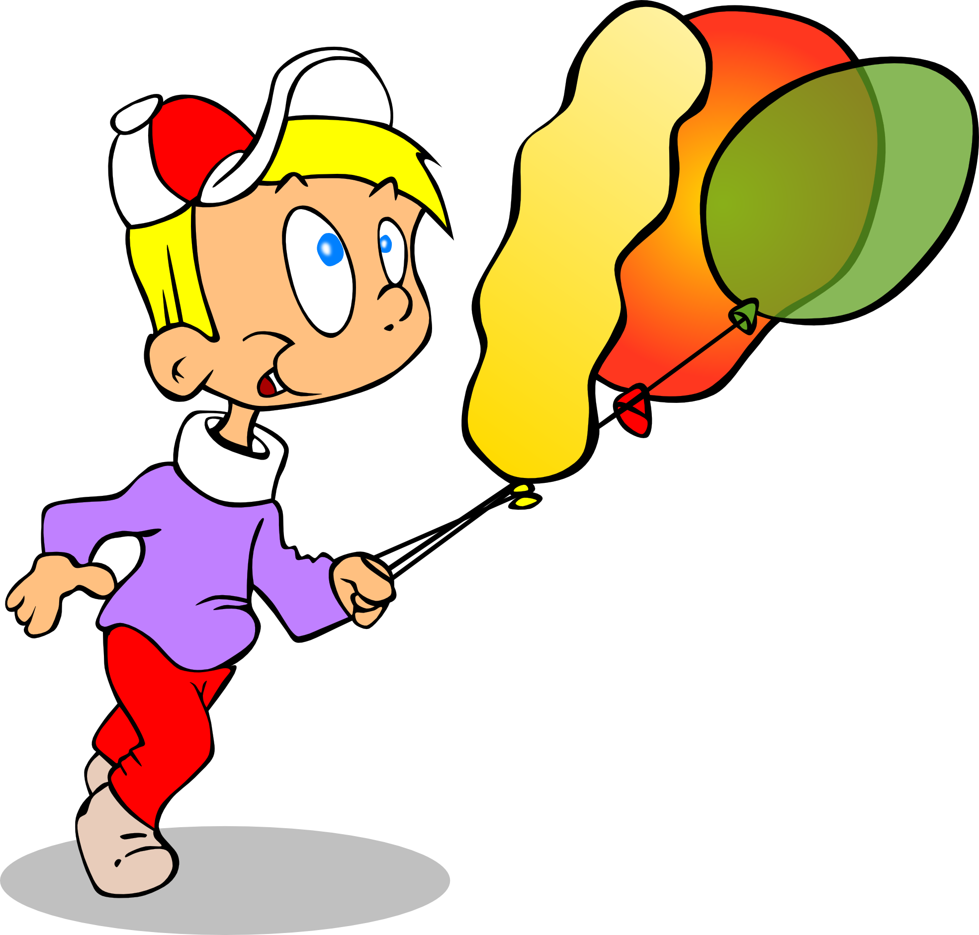 Balloon Clipart Png - Cartoon Boy Running (1969x1882)