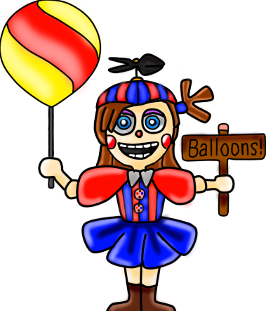 Balloon Girl By Francisca-art - Fnaf 2 Balloon Girl (379x442)