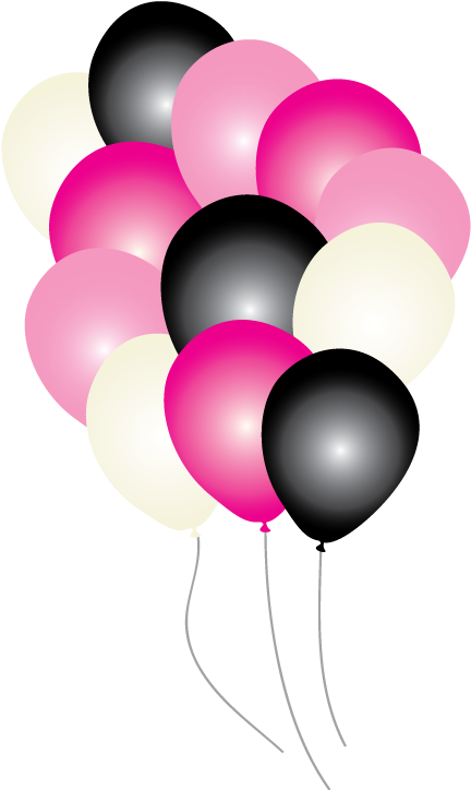 Pink Paris Party Balloons Pk16 Just Party Supplies - Balloon (468x776)