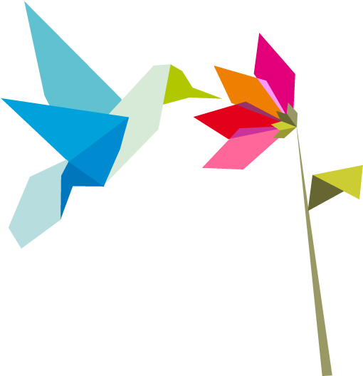 Origami Hummingbird Symbolizing Google's Newest Algorithm - Origami Flower Vector (600x600)