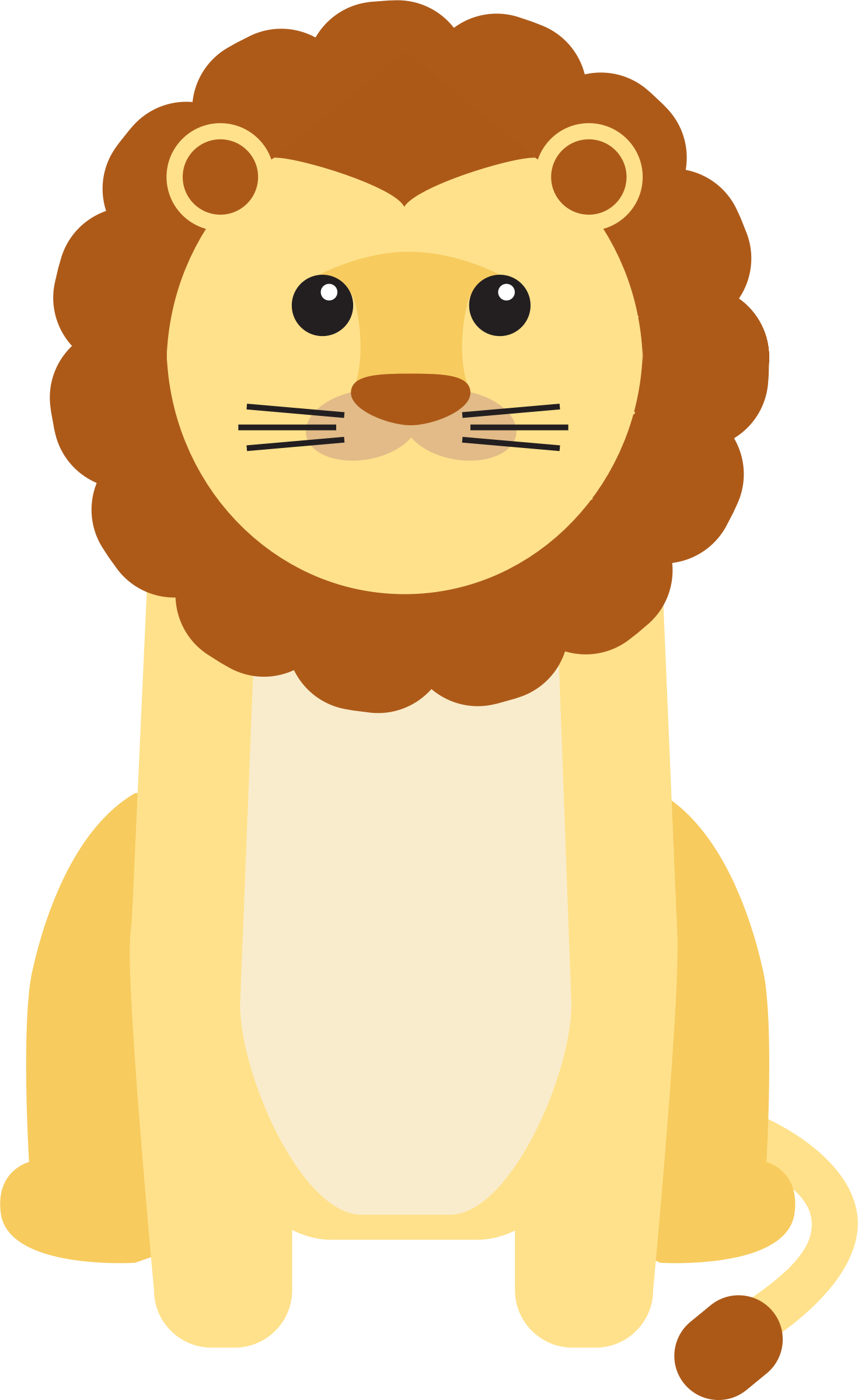 Unique Baby Lion Clip Art Medium Size - สิงโต การ์ตูน น่า รัก (1470x2400)