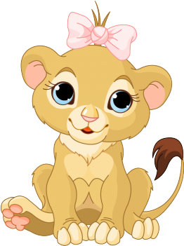 Baby Girl Lion - Baby Cartoon Lions (350x350)