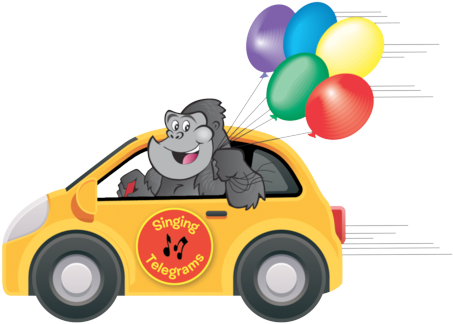 Gorilla Delivering Balloons - Gorilla (480x343)