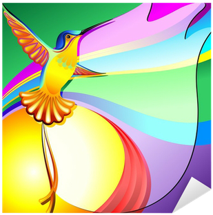 Adesivo Colibri Sfondo Colori Hummingbird Colori Background - Hummingbird (400x400)