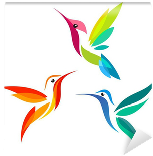Stilize Hummingbirds Duvar Resmi • Pixers® - Colibri Silueta (400x400)